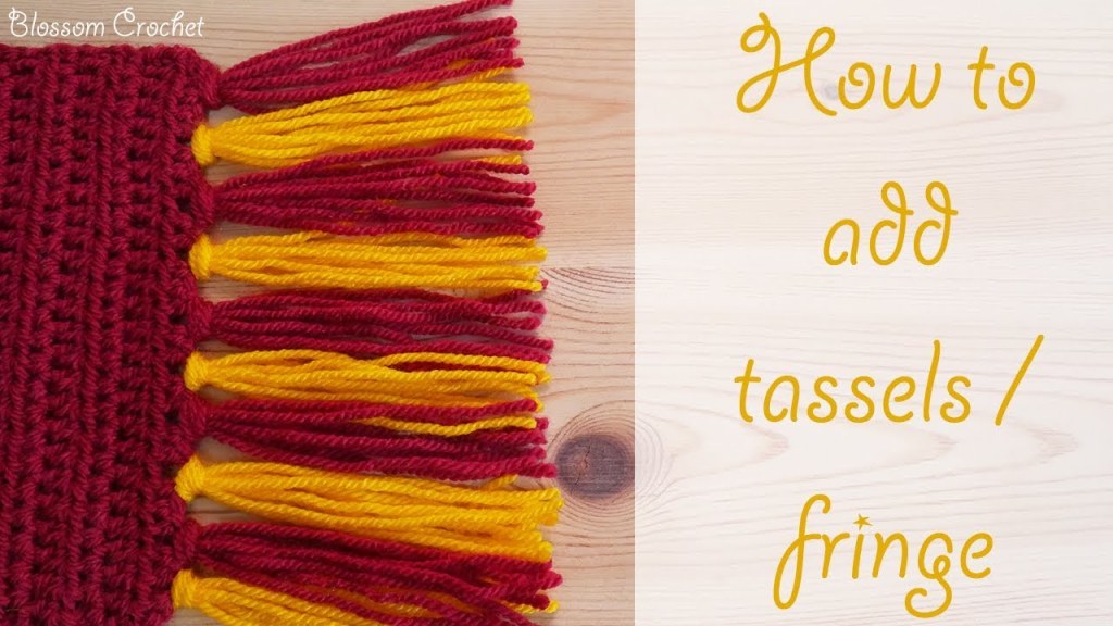Picture of: Absolute Beginner Crochet Series Ep : How to add tassels / fringe to your  projects