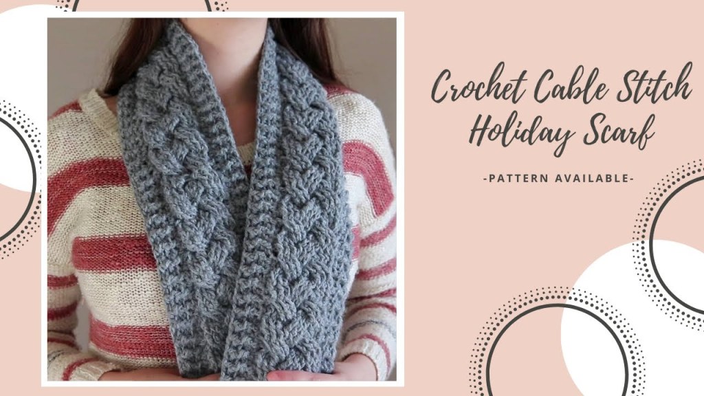 Picture of: Crochet Cable Stitch Holiday Scarf DIY Tutorial  Written Pattern