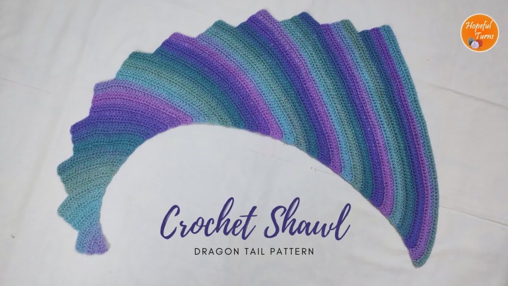Picture of: Easy Crochet Shawl  Dragon Tail Asymmetrical Shawl Pattern