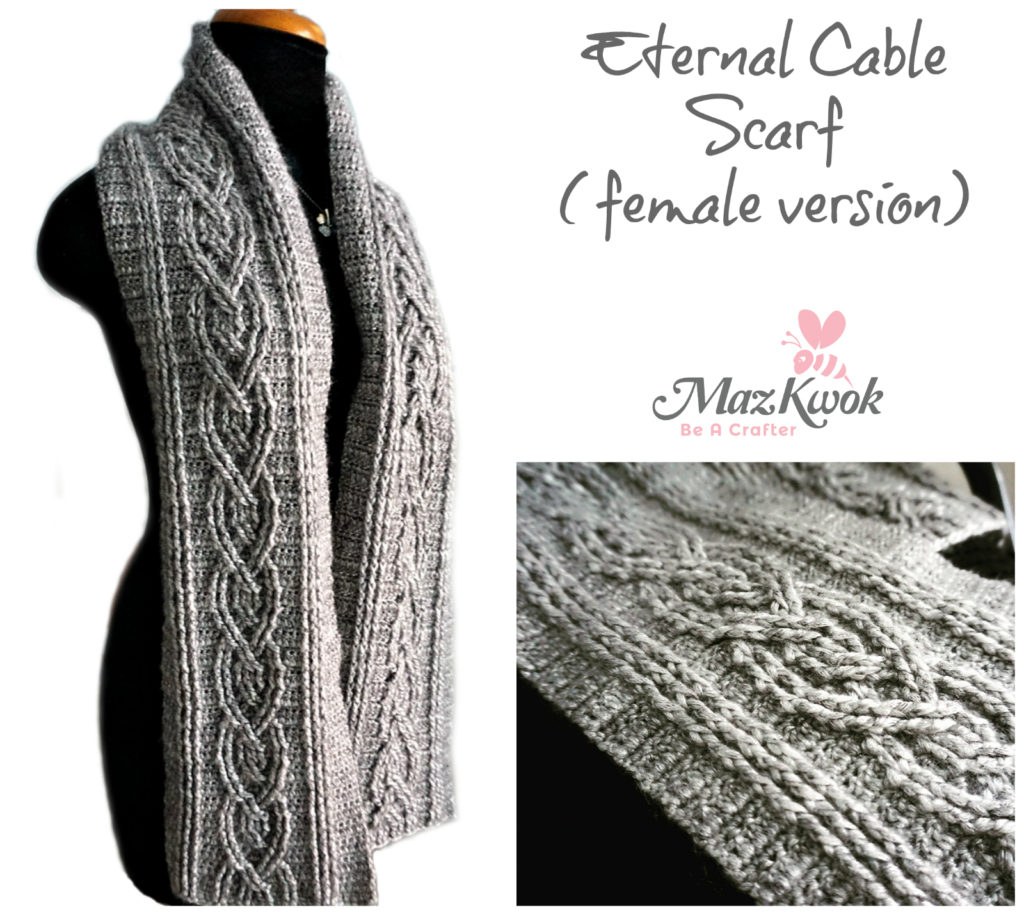 Picture of: eternal cable scarf female version, crochet cable scarf
