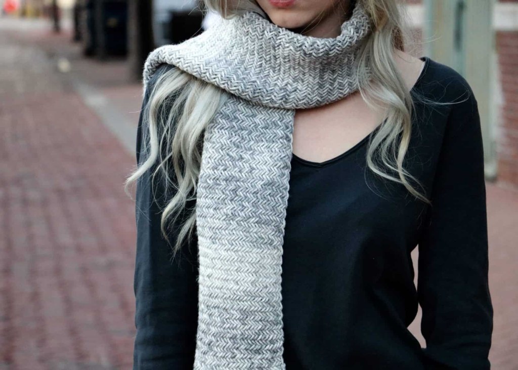 Picture of: Herringbone Knit Scarf – Originally Lovely