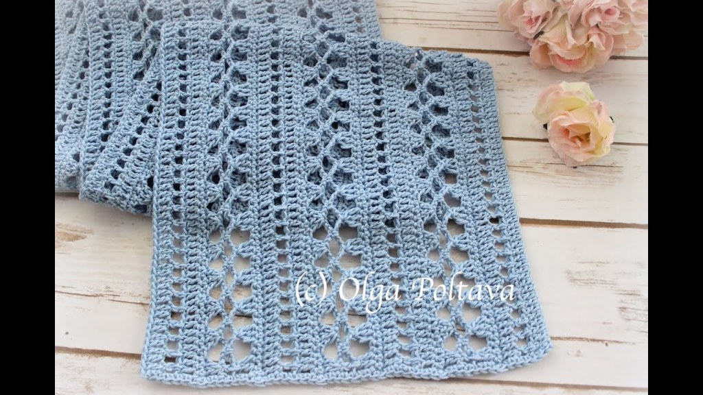 Picture of: How to Crochet Lacy Summer Scarf with Cotton Yarn, Easy Pattern, Crochet  Video Tutorial