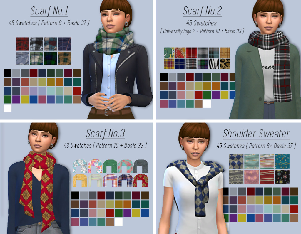 Picture of: Maxis Match CC World — liliili-sims: Scarf Collection Scarf No
