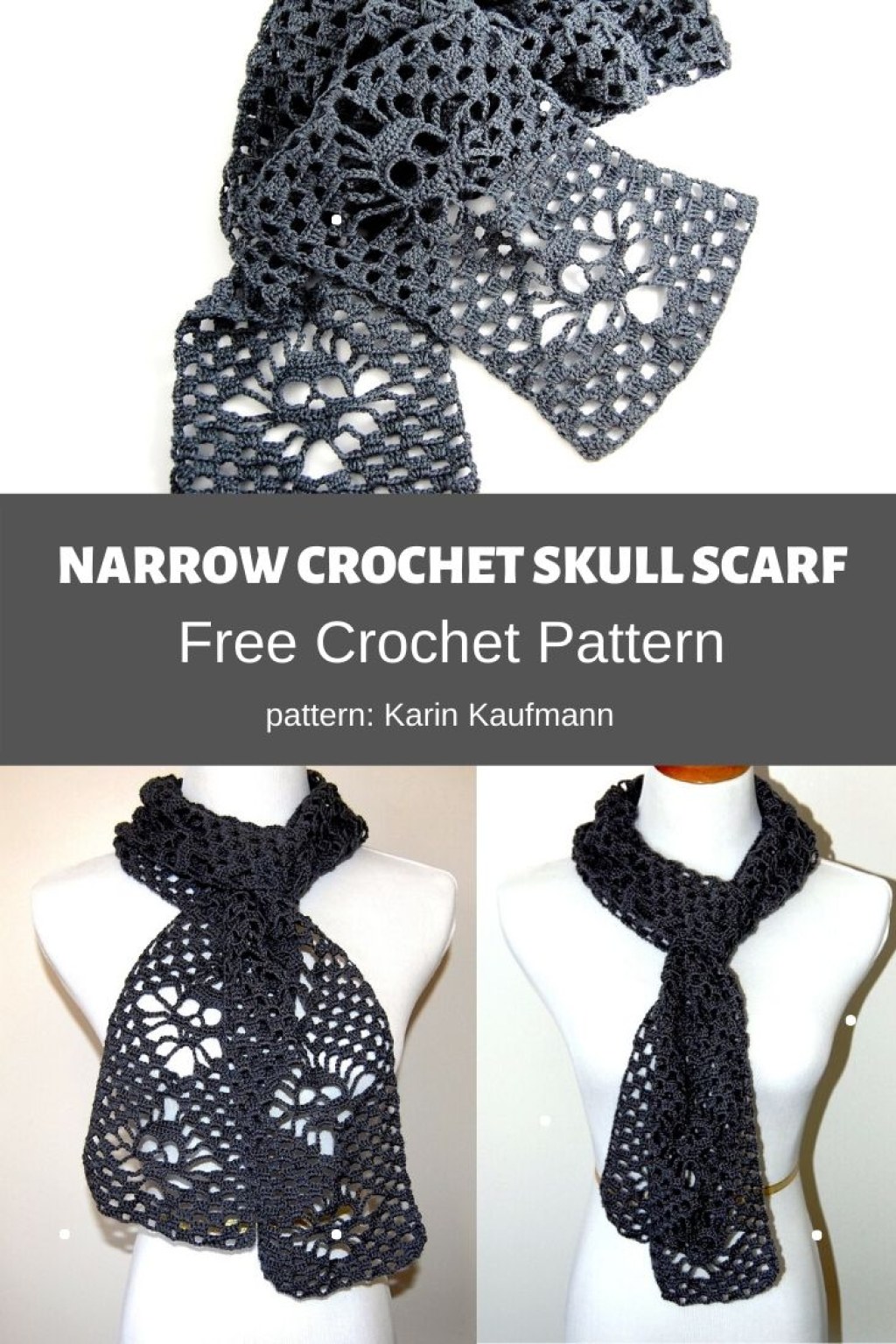 Picture of: Narrow Crochet Skull Scarf – MyCrochetPattern