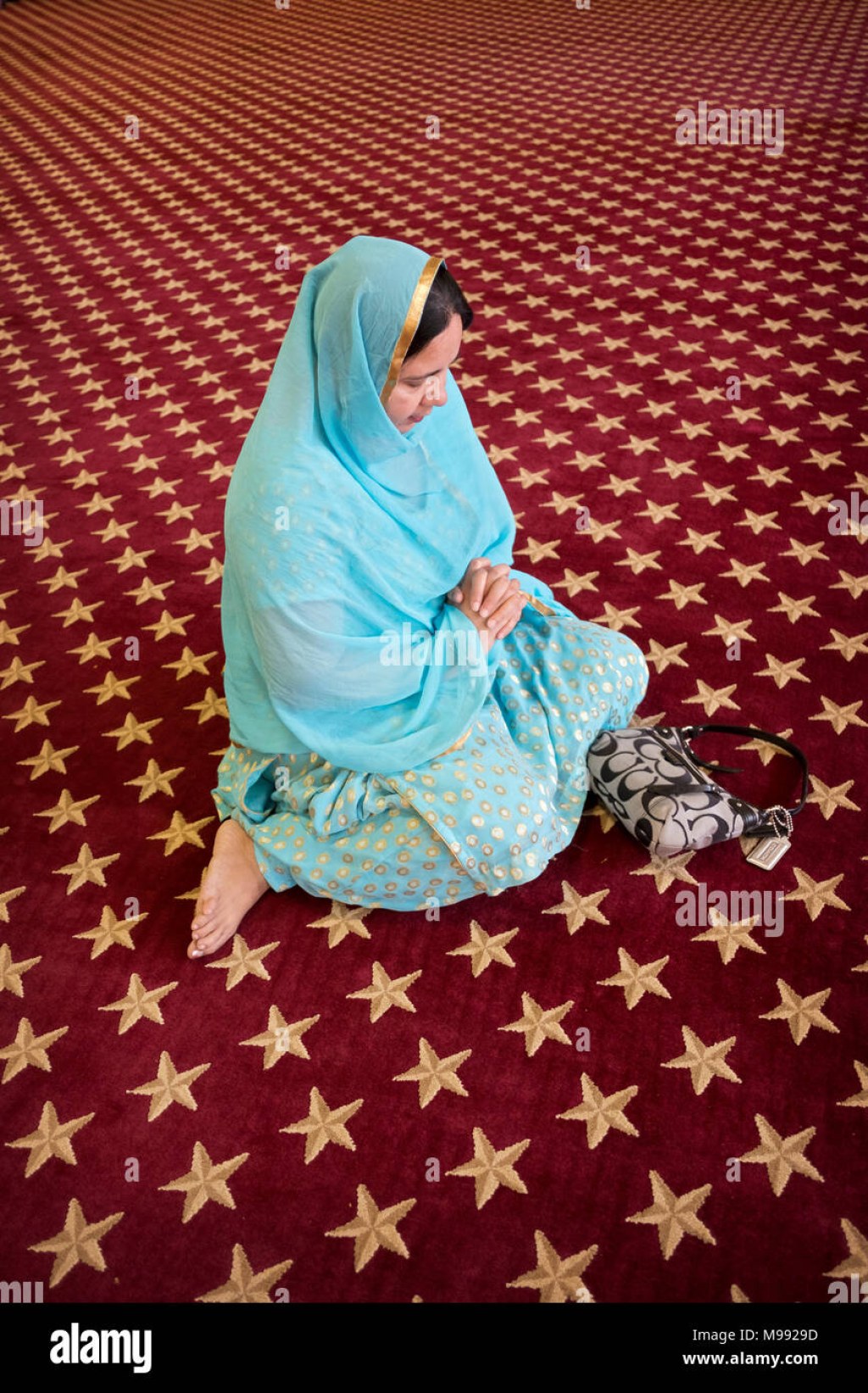 Picture of: Porträt von einem Sikh Frau chuni meditieren das Tragen einer