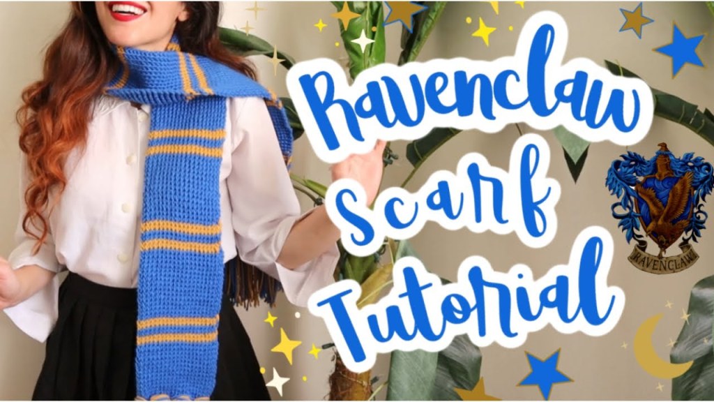 Picture of: Ravenclaw Scarf Tutorial │ DIY Hogwarts Scarf