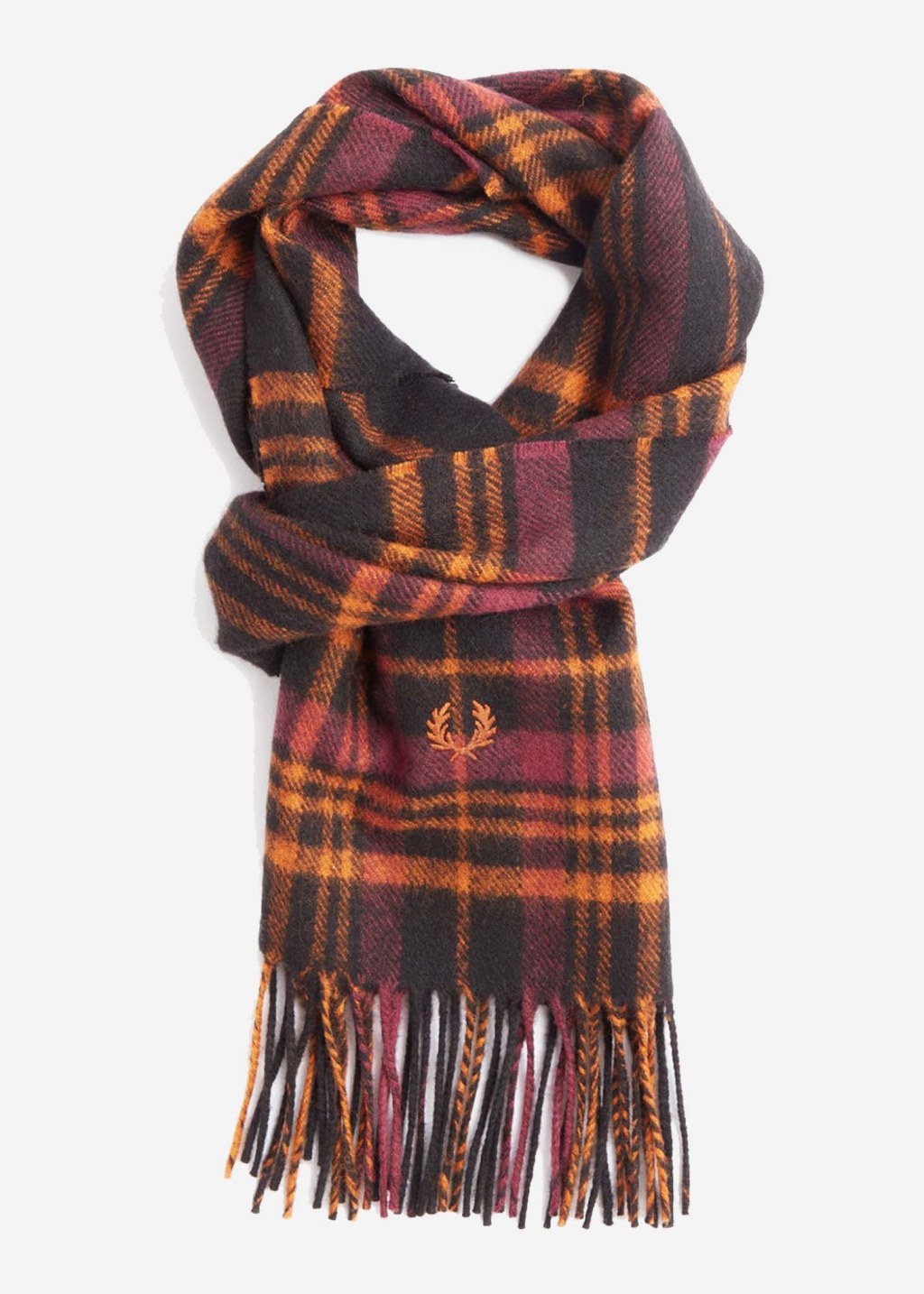 Picture of: Redacted tartan scarf – oxblood
