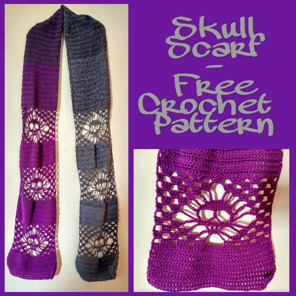 Picture of: Skull Scarf – Free Crochet Pattern – Relentlessly Purple
