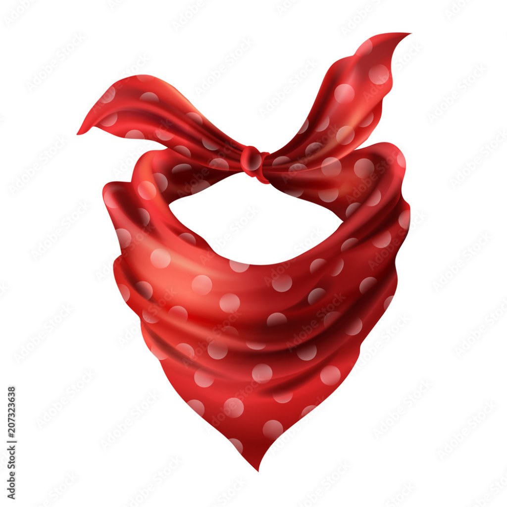Picture of: Vector d realistic silk red neck scarf